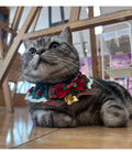 Cute Cat Bow Collar Wool Crocheted Christmas Cats Bowtie Collar Bow Tie Pet Bib for Indoor Cats Kitten and Small Dogs Puppies