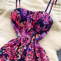 SINGREINY Lemon Print Beach Midi Dress Summer Women Spaghetti Strap A line Backless Split Korean Bohemian Floral Sundress
