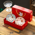 Bohemian Ceramic Tableware Household Gift Blue and White Porcelain Chopsticks Bowl Set Gift Box Packing