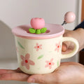 Ceramic Mugs for Milk Coffee Breakfast Ins-Style with Unique Flower Pattern Creative Cups as Perfect Gifts Dormitory Use New