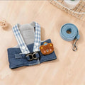 Denim Pet Leash Harness Set, Adjustable German-style Walking Chest Strap, Summer Outdoor Clothes for Cats, Universal for Dogs an