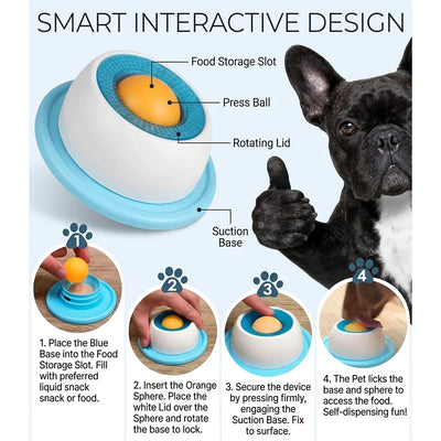 Pet Lick Toy Slow Bowl Feeder Interactive Pet Toy, Boredom Relief Treat Dispenser for Dogs & Cats Pet Enrichment Toy