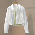 Women's Spring Summer Loose Cropped Blouses 2025 New Long Sleeve Thin Casual Coats Female Korean Fashion Streetwear Blusas Tops