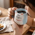 Drinkware 3D Embossed Ceramic Mug Cartoon Hand Painted Milk Mug Cat Pattern 500ml Coffee Cup Home Use