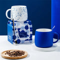 500ml Creative design Splash ink Blue Ceramic Mug Coffee Cup Couple water cup Breakfast Oatmeal Cups Festival Gift Porcelain Mug