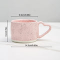 Korean Style ins Ceramics Cup 300ML Pink Love shape handle Coffee Mug Breakfast milk oatmeal cup Water  cup Valentine's Day Gift