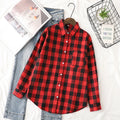 2025 New Cotton Plaid Shirts Women Casual Loose Fine Tops And Blouses Ladies Office Long Sleeve Checkered Shirt Clothes