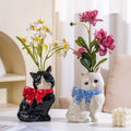 Cute Cat Ceramic Vase Art Flower Detector Creative Ornaments Light Luxury Ceramic Vase Hydroponic Flower Arrangement Accessories