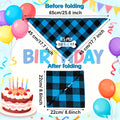 Dog Birthday Bandana Plaid Triangle Scarf IT'S MY BIRTHDAY Pet Birthday Outfit for Small Medium Large Dogs Puppy Birthday Party