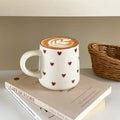 Heart-Shaped Ceramic Mug, Cute Little Heart Ceramic Mug, Coffee Cup, Drinking Cup, Suitable for Home Use, Afternoon Tea, Office Use, Latte Art in Coffee Shops, Souvenirs, Valentine's Day Gifts, Birthday Gifts