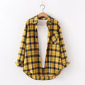 Fresh Flannel Plaid Shirt Women 2026 New Female Blouses and Tops Cotton Loose Long Sleeve Casual Shirts Fine Women's Clothes