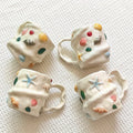 1pc 300ml/10oz Creative Shell Pattern Ceramic Coffee Mug, Hand-painted Ceramic Tea Cup Matcha Cup, Beautiful Pattern Couple Cup,