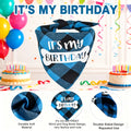 Dog Birthday Bandana Plaid Triangle Scarf IT'S MY BIRTHDAY Pet Birthday Outfit for Small Medium Large Dogs Puppy Birthday Party