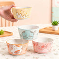 450ml cute cartoon animal head 4 pack household rice bowls high-value tableware rice bowl yogurt bowl ceramic bowl personal bowl