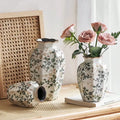 Ice Cracked Ceramic Vase Water Nourishing Flower Arrangement Dried Flower Gift Antique Blue Zen Home Decor Table Centerpiece