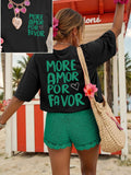 More Amor Por Favor Women's Tee - Retro Spanish Love Graphic, Casual Summer Top  oversized t shirt shirts for women