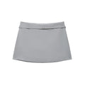 Women's Solid Color Skort with Belt Side Zipper Casual Shorts Skirts Fashionable And Stylish Women's Clothing