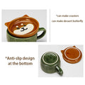 YWDL Japanese Cartoon Cat Coffee Mug With Animal Cat Pattern Lid Small Dish Cute Breakfast Cup Creative Coffee Cup Milk Cup Gift