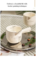 3oz/90ml Espresso Coffee Ceramic Small Milk Cup Wth Scale Coffee Measuring Cup Extraction Cup With V-Shaped Mouth Pitcher