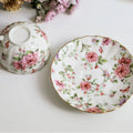 Bone China Coffee Cup Saucer Spoon Set Flower Tea Cups Set European Porcelain Cup and Saucer For Coffee Ceramic Cups Mugs Gift