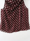 KONDALA Chic Summer Elegant Brown Woman Blouse Polka Dot Fashion 2026 O-Neck Vintage Sleeveless Shirt Teacher Loose Mujer Vest