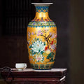 Jingdezhen Floor-standing Ceramic Large Flower Vase for Floral Arrangement Simple European-style Living Room Modern Home Decor C