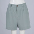 Cotton Linen Solid Shorts For Women Button High Waist Summer Loose Casual Pockets Shorts Female Pants Women Clothing