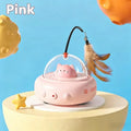 UFO Rotating Feather Cat Toy USB Charging Interactive Indoor Kitten Self Play Teaser