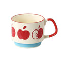 YWDL Japanese Flower Coffee Mug Set Retro Ceramic Milk Oats Mug Office Water Handgrip Cup Kitchen Party Drinkware Set 300ml