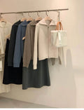 Zipper 100% pure cashmere cardigan ladies knitted coat thickened sweater lapel loose autumn and winter.