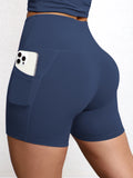 Yoga Shorts with Pockets High Waist Butt Lifting Cyclings Tights Outdoor Workout Jogging Shorts Sportswear Gym Running Short