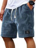 Summer Men's Waffle Business casual shorts New Korean Fashion Drawstring Baggy Short Pants Fitness Breathable Streetwear Gym