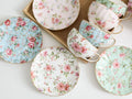 Bone China Coffee Cup Saucer Spoon Set Flower Tea Cups Set European Porcelain Cup and Saucer For Coffee Ceramic Cups Mugs Gift