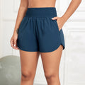 CHRLEISURE Women's Running Shorts with Zipper Pockets Quick-Dry Gym Shorts with Liner Elastic Waist Band Athletic Shorts