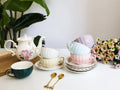 Bone China Coffee Cup Saucer Spoon Set Flower Tea Cups Set European Porcelain Cup and Saucer For Coffee Ceramic Cups Mugs Gift