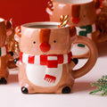Santa 3D Hand-Painted Ceramic Mug with Handgrip Coffee Milk Tea Perfect Gift Christmas Holiday Gift Box Cartoon Creative