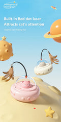 UFO Rotating Feather Cat Toy USB Charging Interactive Indoor Kitten Self Play Teaser