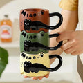 Stacking Cat Mug Coffee Tea Cup Cute Cartoon Design Stacking Creative Adorable Ceramic Fun Gift For Daily Household Use Mug
