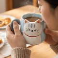 Drinkware 3D Embossed Ceramic Mug Cartoon Hand Painted Milk Mug Cat Pattern 500ml Coffee Cup Home Use