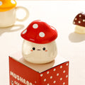 Mushroom Ceramic Mug with Lid Creative Couple's Cup Latte Mug Milk Cup Oat Cup Breakfast Cups Home Drinking Cups Tea Cups