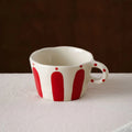 Exquisite Nordic Geometric Striped Ceramic Coffee Mug - Hand-Painted 10.5oz