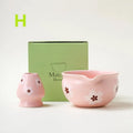 1/2Pcs Ceramic Matcha Bowl,Sakura Japanese Style Matcha Bowl Artistic Ceramic Tea Ceremony Bowl Salad Bowl For Matcha