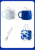 500ml Creative design Splash ink Blue Ceramic Mug Coffee Cup Couple water cup Breakfast Oatmeal Cups Festival Gift Porcelain Mug