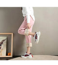 Women's Fleece Lined Joggers Winter Plush Pants High Waist Adjustable Drawstring Lounge Street Comfortable Casual Trousers