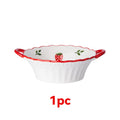 1/2pcs 8in Ceramic Salad Bowl with Cute Strawberry Pattern Design, Reusable Pasta Bowl, Ramen Bowl and Soup Bowl, Suitable for H