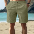 2026 New Men's Cotton Linen shorts Pants Male Summer Breathable Solid Color Linen Trousers Fitness Streetwear S-4XL
