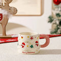 Cartoon Christmas high appearance level Mark ceramic water cup lid spoon cute gift box birthday creative souvenir