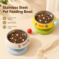 Stainless Steel Elevated Cat Dog Bowl Detachable Anti-Tip Pet Feeding Bowl Cute Food Water Bowl with Neck Support