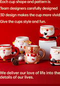 Santa 3D Hand-Painted Ceramic Mug with Handgrip Coffee Milk Tea Perfect Gift Christmas Holiday Gift Box Cartoon Creative
