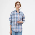 2025 New Cotton Plaid Shirts Women Casual Loose Fine Tops And Blouses Ladies Office Long Sleeve Checkered Shirt Clothes